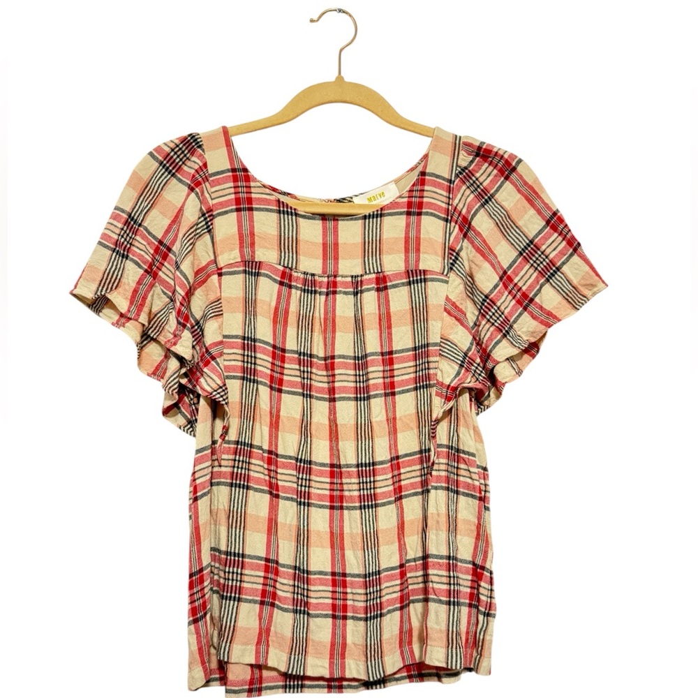 Anthropologie Maeve Plaid Women's Top